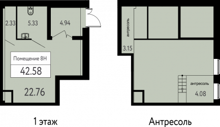 Коммерческое помещение 42.1 м²